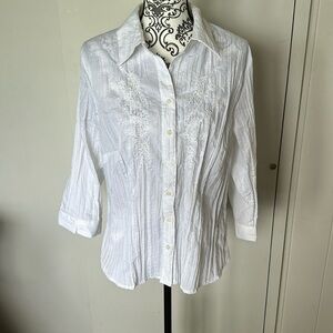 Laura Ashley Beaded 3/4 Sleeve Top